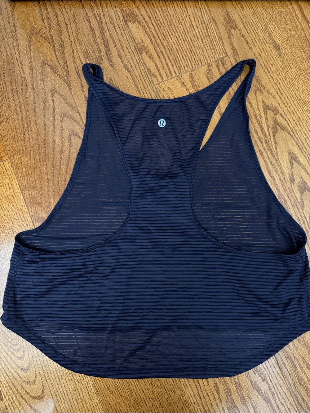 lululemon athletica Black Sheer Racerback Tank